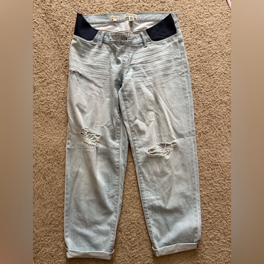 Madewell Light Blue Maternity Slouchy Boyjean